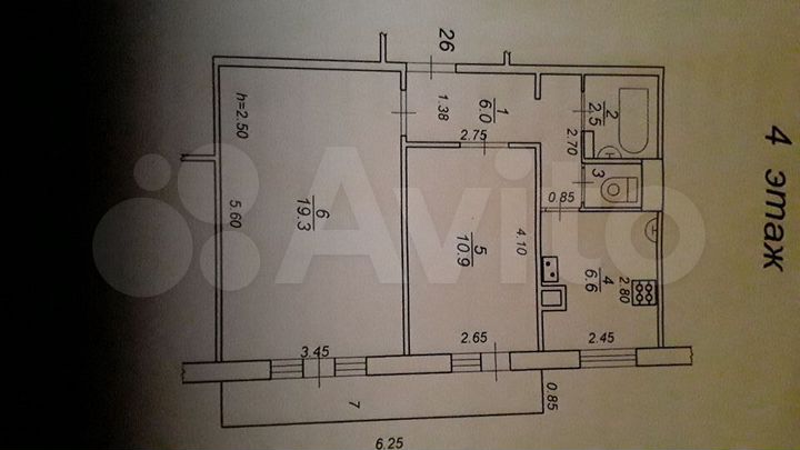 2-к. квартира, 46 м², 4/5 эт.