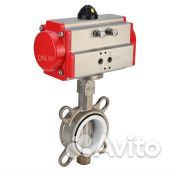 Затвор дисковый поворотный DN.ru 316L-316L-ptfe Ду40 Ру16, корпус - нержавеющая сталь, диск - нержав