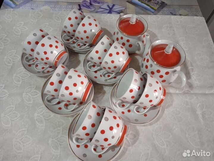 Чайный сервиз на 12 персон Дружковский фарфоровый