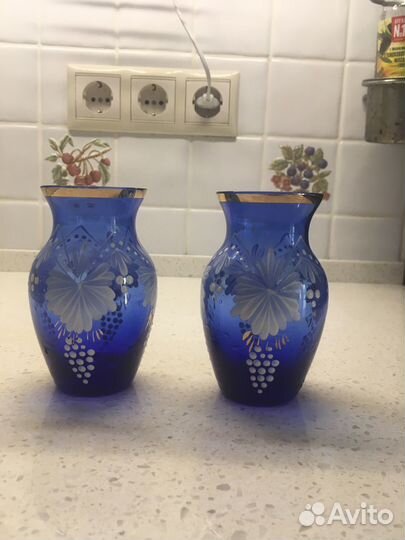 Ваза цветное стекло СССР