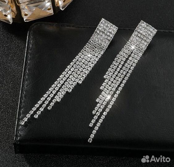 Серьги длинные вечерние