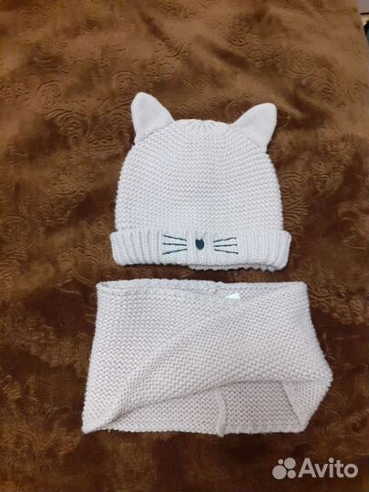 Комплект шапка и шарф для девочки