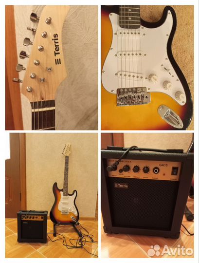 Электрогитара,шнур,комбик