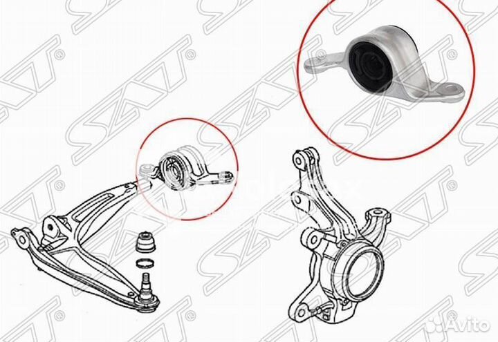 Сайлентблок переднего рычага задний honda civic FK