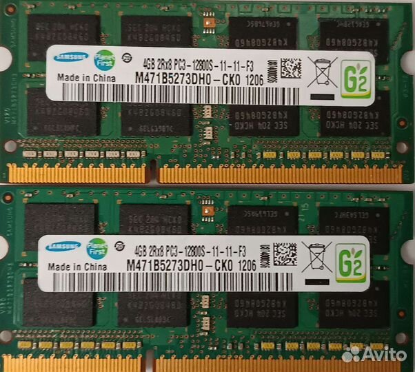 Оперативная память DDR3 Samsung So-Dimm PC3-12800s