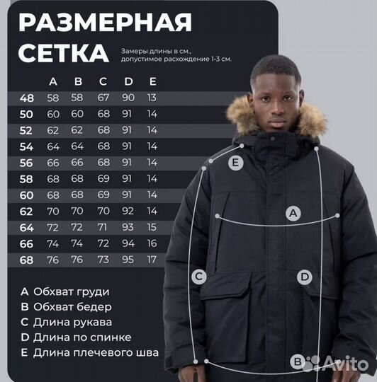 Пуховик зимний парка 54