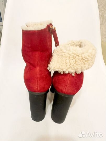 Ботильоны зимние натуральная замша