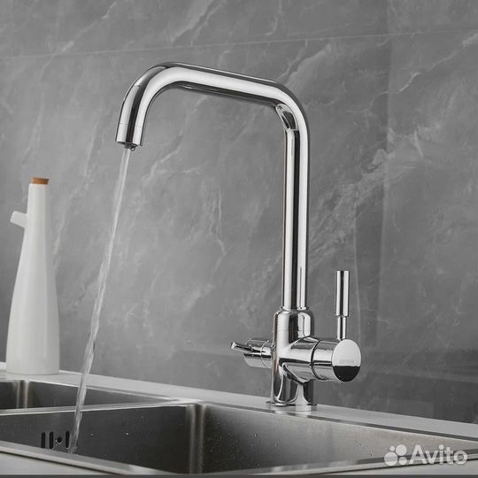 Смеситель для кухни с подключением фильтра Shevanik S268, хром