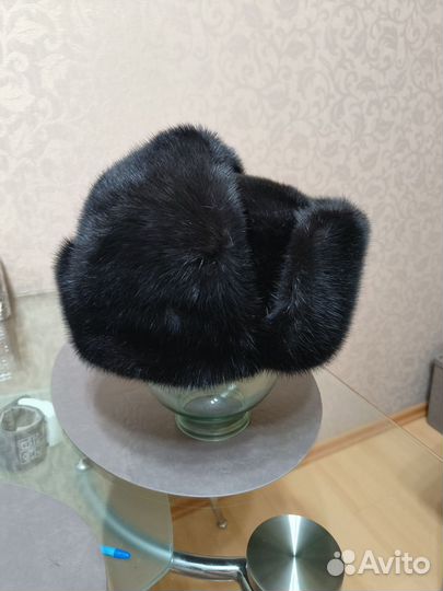 Норковая шапка мужская ушанка размер 58