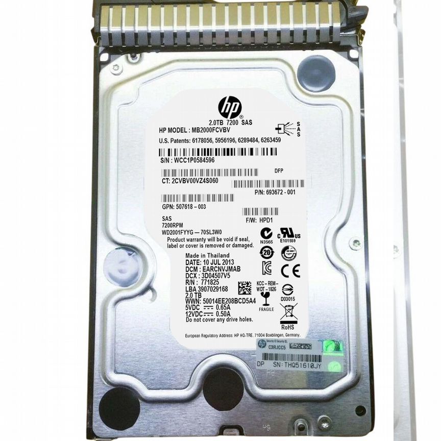 [MB2000FCVBV] Жесткий Диск Hp 2tb Sas 3,5" Hdd Mb2000fcvbv