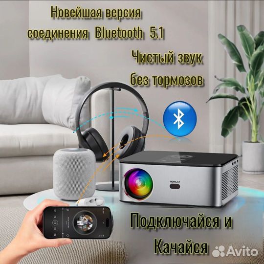 Экран для проектора с электроприводом+ проектор