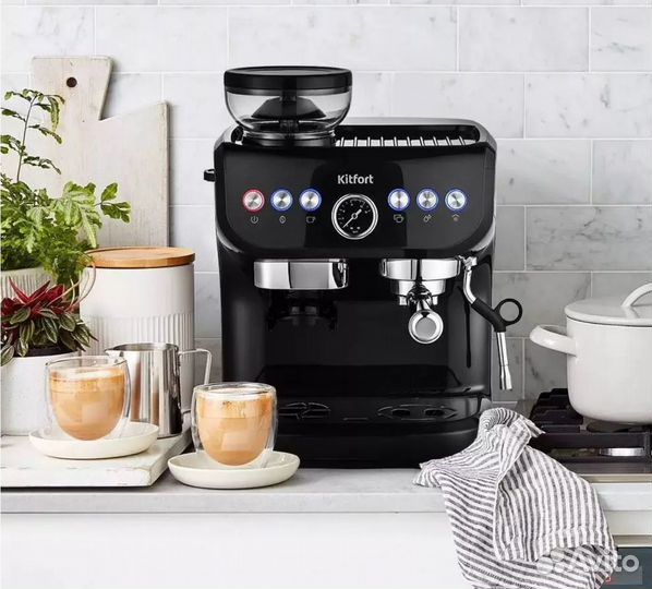 Кофеварка рожковая 2в1 KitFort кт-7108 новая