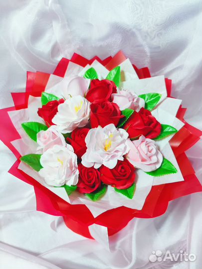 Мыльные розы, букет из мыльных роз