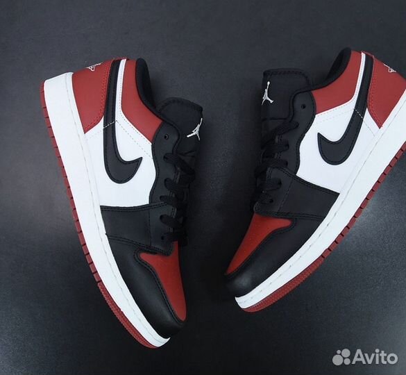 Nike Air Jordan 1 Low Bred Toe Кроссовки