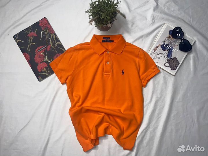 Поло Ralph Lauren vintage orange polo, оригинал, M