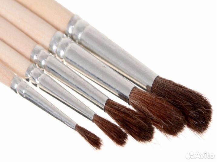 Кисти художественные пони набор 5 шт