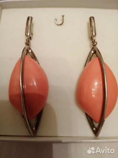 Серьги серебро длинные 925