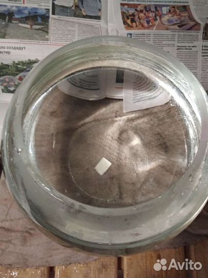 Аквариум круглый 10-12 л б.у