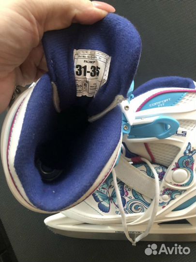 Коньки раздвижные детские р.31-35