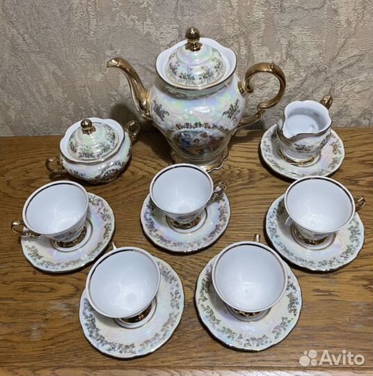 Сервиз кофейный Мадонна Чехия Перламутр Мария-Тере