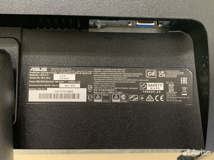 Монитор asus VA27EHE