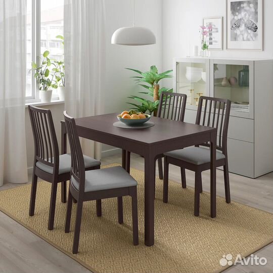 Раздвижной обеденный стол - IKEA ekedalen темно-ко