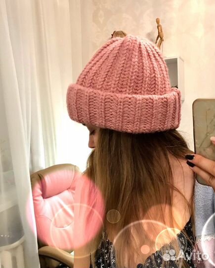 Шапка зимняя новая вязанная