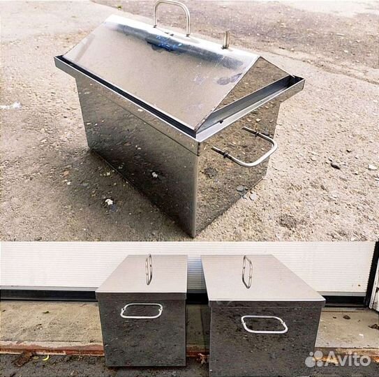 Коптильня горячего копчения с двумя ярусами и