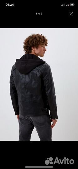 Кожаная куртка косуха Colins