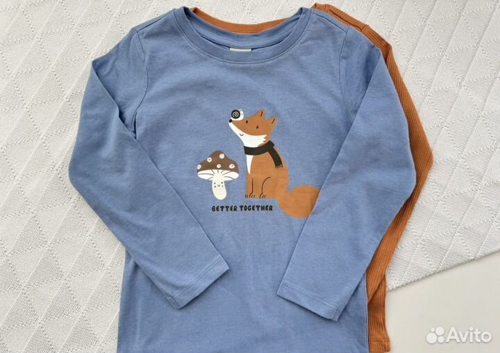2в1 Лонгсливы для мальчика / лонгслив в рубчик
