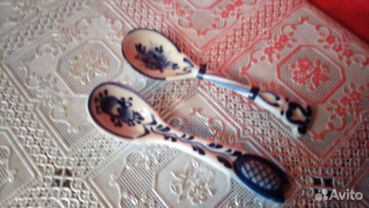 Ложки чайные гжель.пара