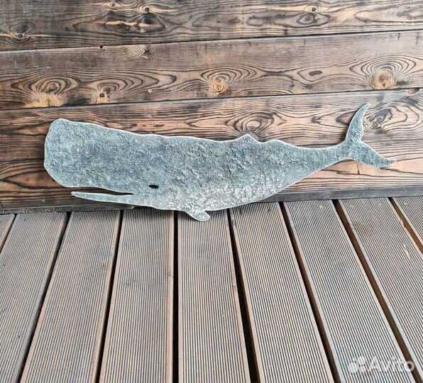 Пано на стену большой деревянный кит. Лофт. Сканди