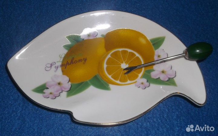Тарелочка под лимон с вилкой