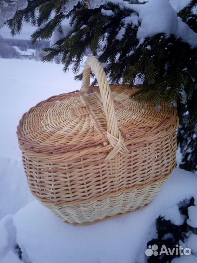 Корзина плетеная с крышками