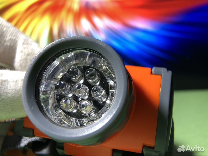 Фонарь налобный на батарейках LEDx4