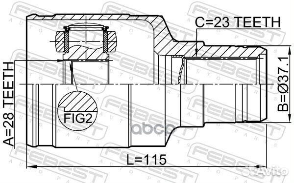 ШРУС внутренний R 28x37.1x23 2411-logiirh Febest