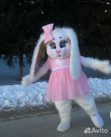 Ростовая кукла белая зайка Зефирка