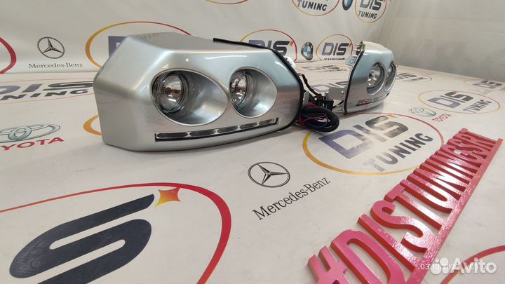 Туманки Toyota FJ Cruiser 2линзы серебро