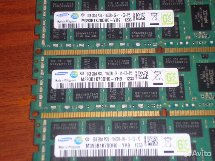 Память Samsung DDR3 REG 8Gb PC 10600 для сервера