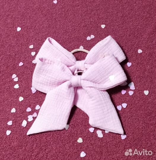 Бантик из муслина на волосы