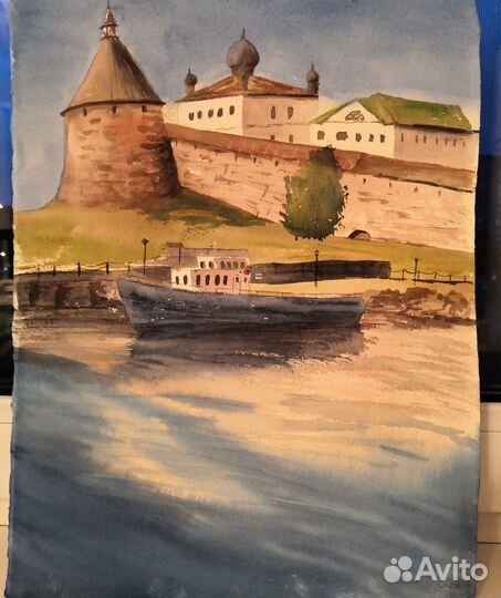 Картина акварель пейзаж