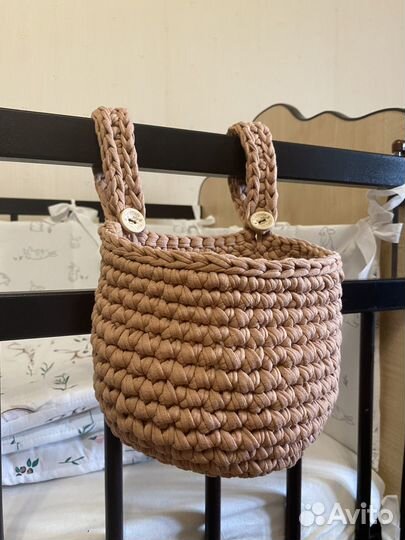 Корзинка из трикотажной пряжи