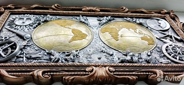 Барельеф панно Карта Известного Мира