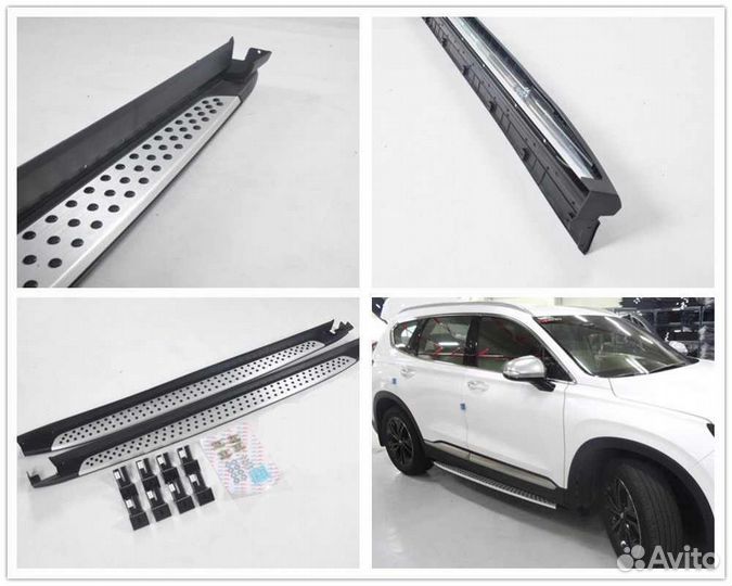 Пороги Hyundai Santa fe 2018+ bmw style
