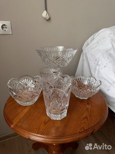 Хрустальная салатница винтаж