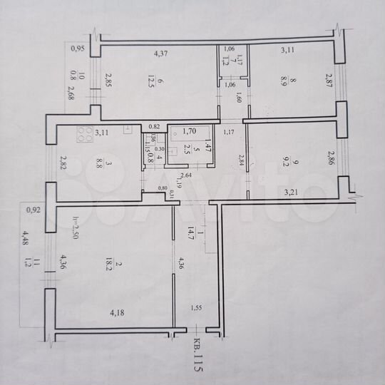 4-к. квартира, 78,8 м², 9/10 эт.