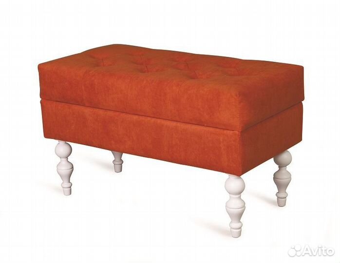 Банкетка Виктория эмаль белая G08 - морковный