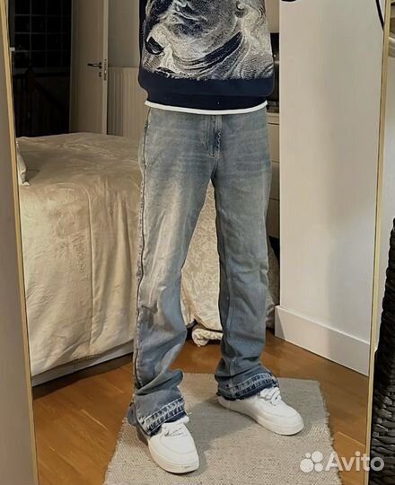 Джинсы Zara Flared ZIP blue