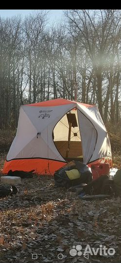 Палатка зимняя трехслойная с печкой в комплекте