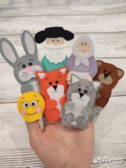 Сказка колобок из фетра (пальчиковый театр)